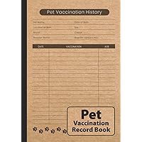 Pet Vaccination Record Book: Immunization Log for Multiple Pets