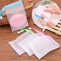 20 Pack Mesh Soap Saver Pouch, Double Layer Exfoliating Mesh Soap Saver Pouch Bubble Foam Net Handmade Soap Mesh Bag Body Facial Cleaning Tool