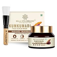 Ethnic Choice Organic Kumkumadi Face Scrub Mask with Applicator Brush for Natural Radiance, Refreshed & Rejuvenated Skin with Kumkumadi All skin types - 50 gm