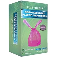 Baby Disposable Plastic Diaper Bags (500 Count) Fresh Lavender Scent Easy Tie Handles Sacks Baby Scented Diaper Disposable Bags Trash Dog Cat Waste Bags (500 Bags)