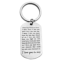 Couple Gifts for Boyfriend and Girlfriend Anniversary Keychain I Love You Keyring Valentines Day Wedding Gift for Wife Husband When I say I love You More Keyring Birthday Wedding Gifts for Him Her