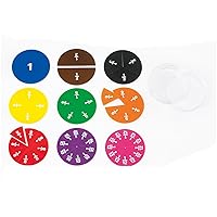 Fraction Circles - Set of 51 - 9 Values and Colors - Teach Fraction Equivalents and Parts to Whole