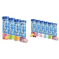 Nuun Sport Electrolyte Tablets for Proactive Hydration, Mixed Citrus Berry Flavors, 4 Pack (40 Servings) & Sport Electrolyte Tablets for Proactive Hydration, Variety Pack, 6 Pack (60 Servings)