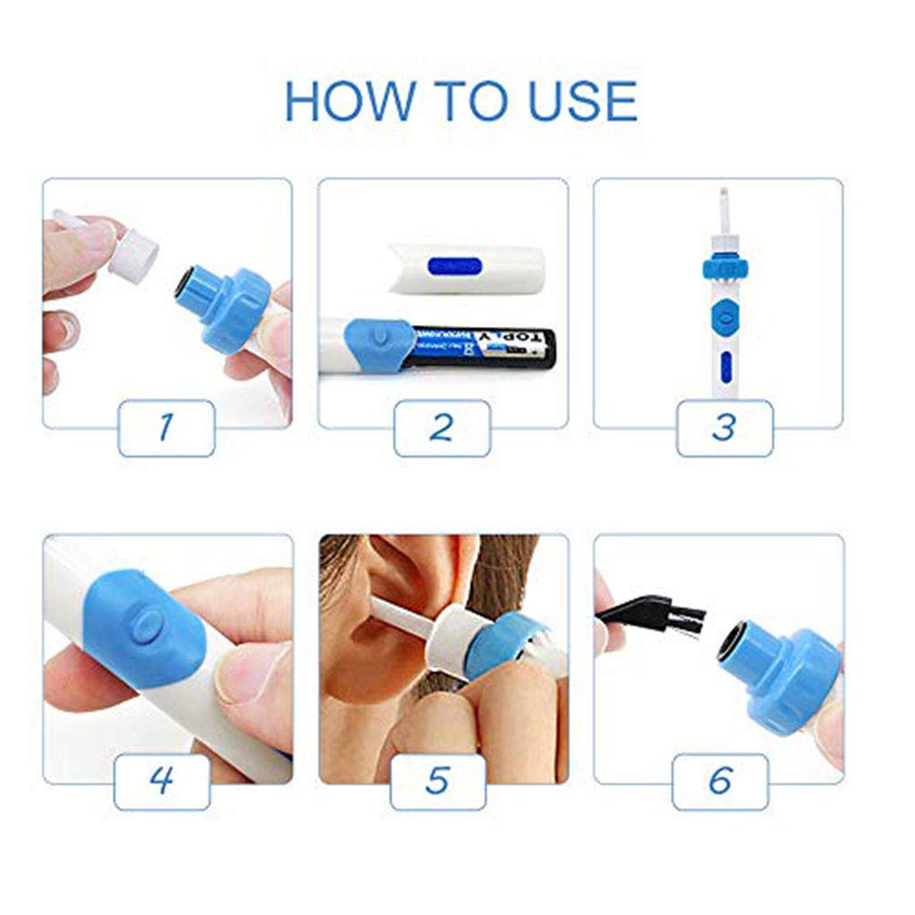 Ear Wax Removal Vacuum for Kids & Adults Ear Cleaning Kit for Smart Earwax Remover Tool with Replaceable Tips Clean Set Earwax Remover Tool Earwax Removal Tool Earwax Remover Soft & Flexible Earwax 1