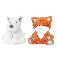 Warmable West Highland Terrier Dog & Fox Stuffed Animals, Microwavable Stuffed Animal Heating Pads for Cramps & Pain, Lavender Puppy & Fox Stuffed Dog for Cuddle, Bedtime, Dog & Plush Gifts