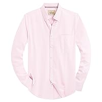 Alimens & Gentle Men's Oxford Button Down Shirt Solid Regular Fit Long Sleeve Shirts with Pocket Light Pink 4X-Large