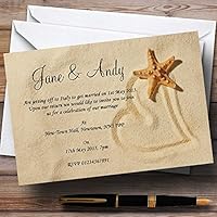Sandy Beach Romantic Personalized Wedding Invitations