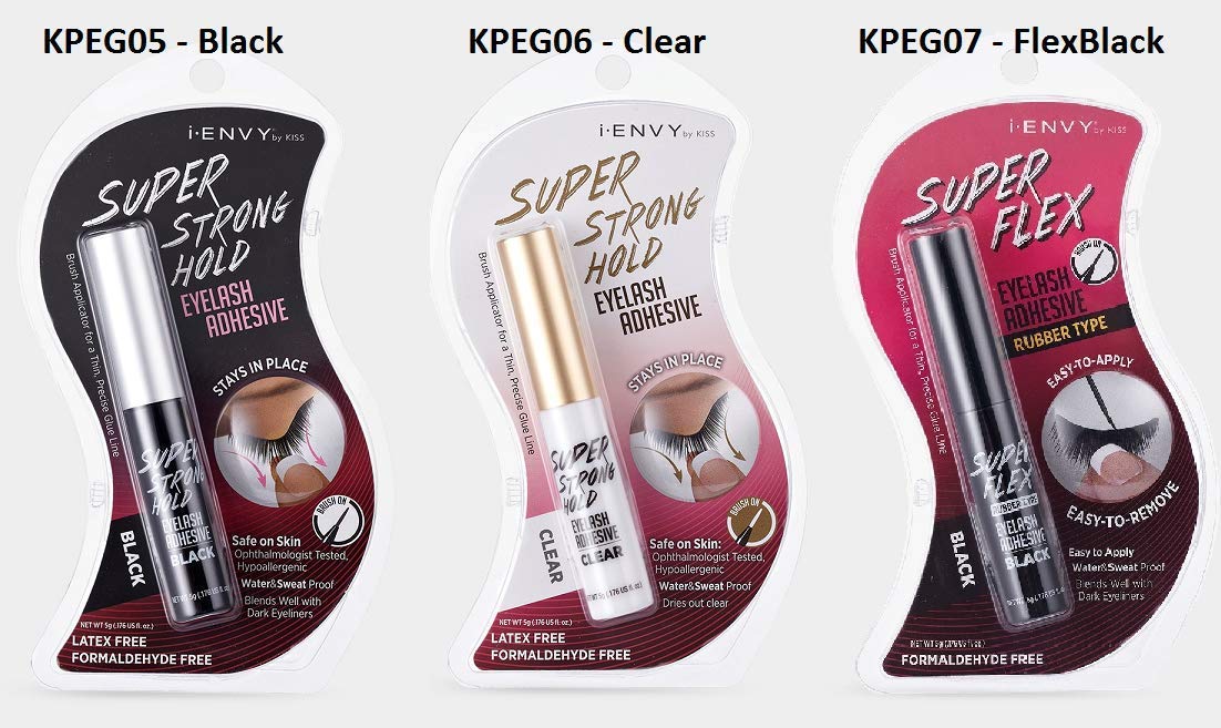 i-Envy by KISS Super Strong Eyelash Adhesive Clear KPEG06 Brush On Latex Free