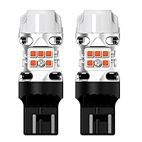 LASFIT T3 7440 7443 LED Turn Signal Amber Bulb CANBUS Error Free New Extremely Bright 7444na Light 7441 7444 7440NA W21W WY21W with Built In Resistor Anti Hyper Flash, Only For Standard Socket(2pcs)