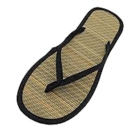 Wedge Sandals For Women Womens Flip Flops Women Flat Slippers Comfortable Non-Slip Sandals Silent Bamboo Rattan Flip Flop Black