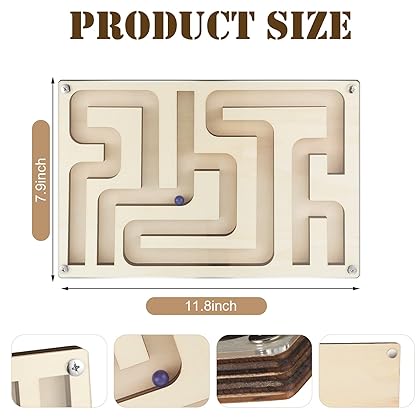 Marble Maze Circuit Game Dementia Activities for Elderly Seniors Wooden Maze Board Games Toy Gifts for Alzheimer's Patients Activities, Dementia Care, Improving Skills and Coordination (Simple Style)