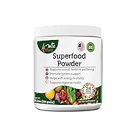 Organic Superfood Greens Fruits and Veggies Powder - Best Dietary Supplement with 14 Greens and 14 Fruits & Vegetables with Alfalfa Antioxidants Organic Ingredients Non-GMO