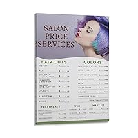 Posters Beauty Salon Price List Wall Art Salon Price Service Wall Wall Art Beauty Barber Store Poste Poster Decorative Painting Canvas Wall Art Living Room Posters Bedroom Painting 08x12inch(20x30cm)