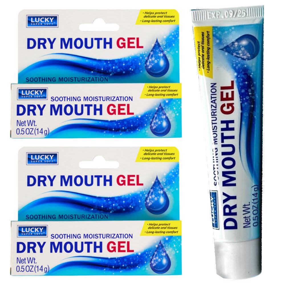 2 Pk Dry Mouth Moisturizing Oral Gel Soothing Relief Sugar Free Unflavored 0.5oz Fast Acting Alcohol Free Mouth Moisturization with Xylitol Immediate Comfort