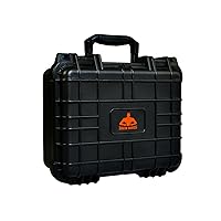 14 inch Hard Case Portable Weather Waterproof Protective Camera Case with Customizable Foam, Fit Use of Drones, Camera, Equipments, 14 x 11.5 x 6 Inches, Black