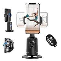 Auto Face Tracking Tripod 360° Rotation - Auto Tracking Phone Holder with Remote, No App, Smart Shooting Phone Holder Moving Tripod for iPhone Content Creator Essentials for Video Live Vlog Stream