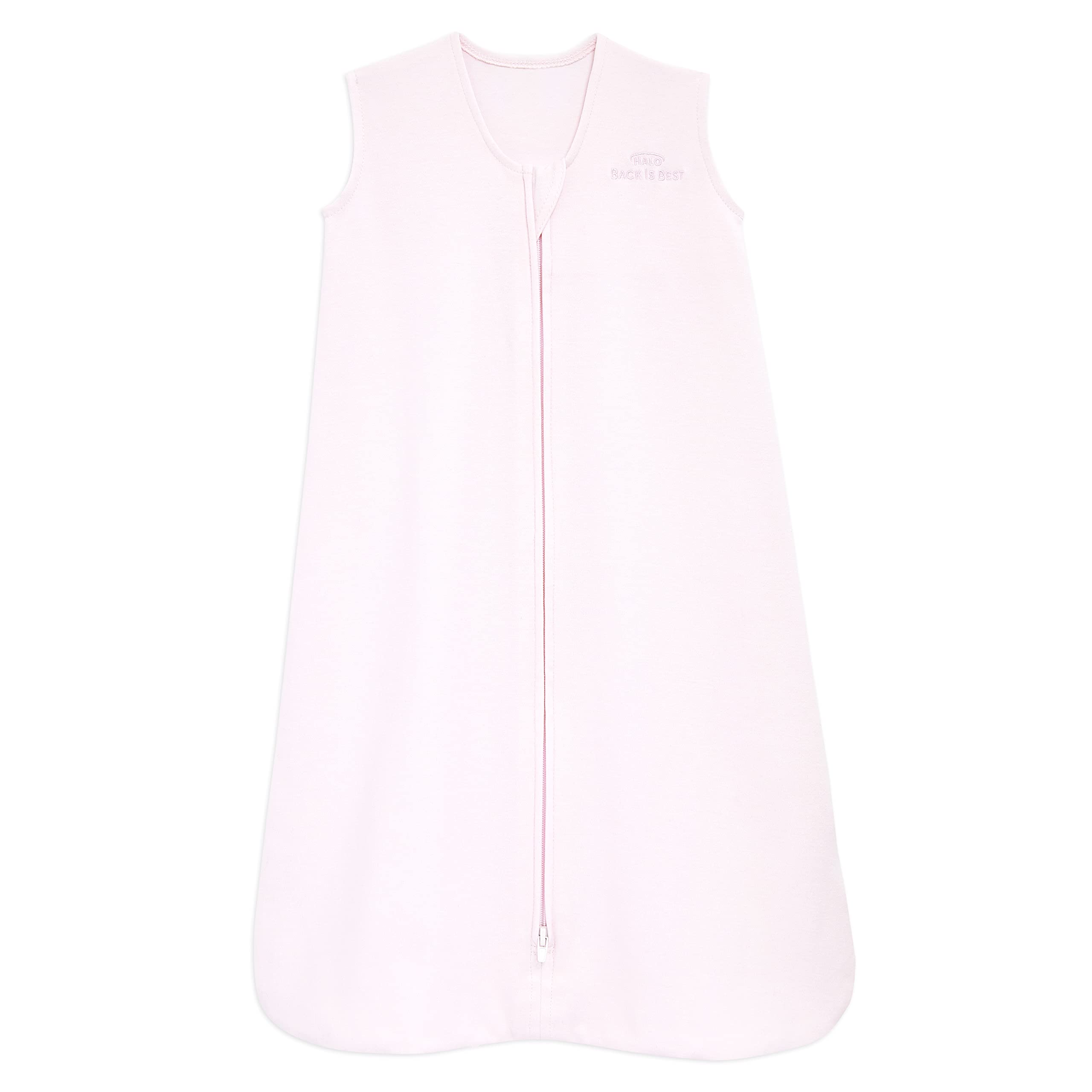 HALO Sleepsack, 100% Cotton Wearable Blanket, Swaddle Transition Sleeping Bag, TOG 0.5, Soft Pink, X-Large, 18-24 Months