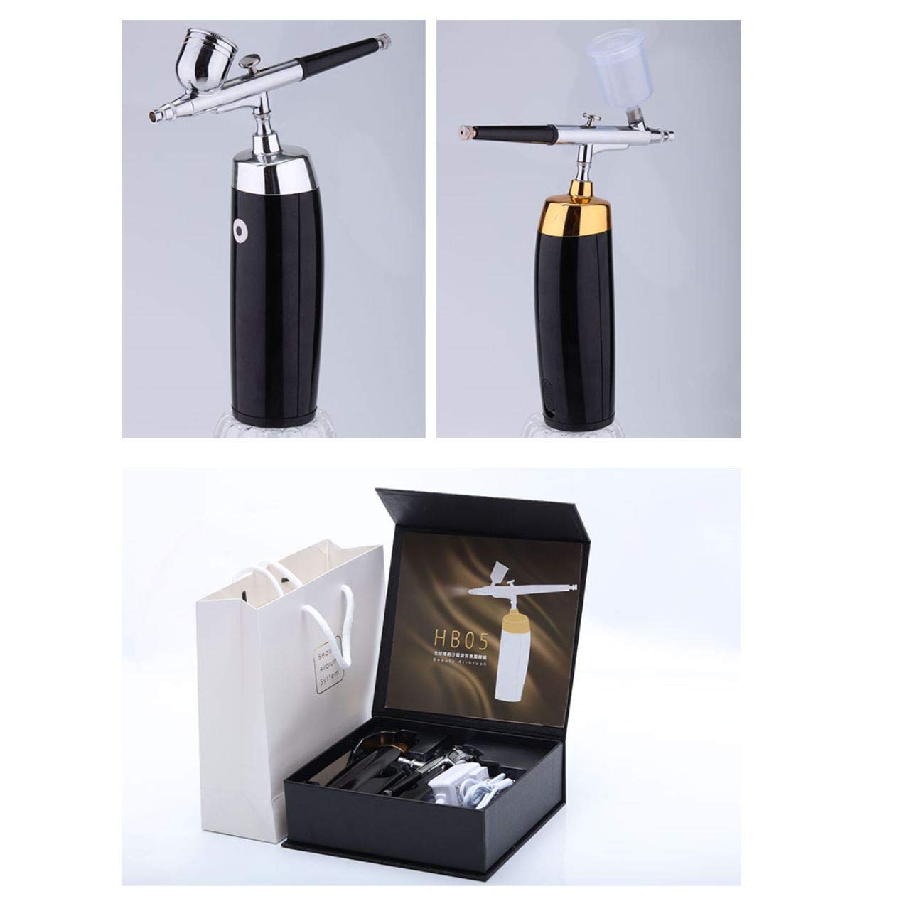 I.E.E. Rechargeable Portable Makeup Airbrush Set with Mini Air Compressor Ink Cup Spray Pen for Tattoo Nail Art Face Paint Cake Decoration Coloring...