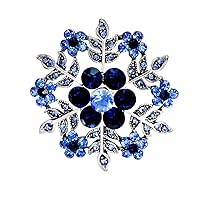 Crystal Snowflake Brooch Pin Elegant Rhinestone Christmas Snowflake Pin Brooch Lapel Pin Safety Pin Crystal Jewelry