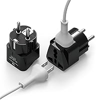 elago TR-PW-DEFR-1P Grounded Universal Dual Plug Travel Adapter for Germany, France, Europe, Russia and More