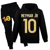 2 Piece Outfits for Kids Neymar JR Sweatshirts and Sweat Pants Sets Boys Girls Soccer Stars Trendy Tracksuits
