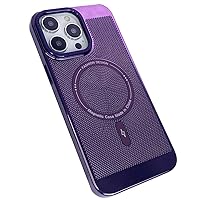Heat Dissipation Magnetic Case for iPhone 14 13 11 12 14 Pro Max Slim Hard Compatible with Magsafe Wireless Charging Plating Cover (Purple,for iPhone 11 Pro)