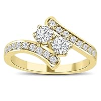 0.71 ct Ladies Round Cut Diamond Anniversary Wedding Band Ring in 14 kt Yellow Gold