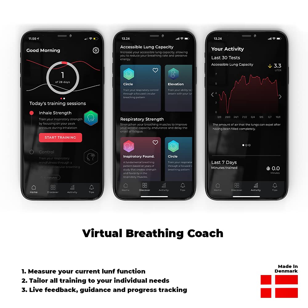 Airofit Pro ™ Smart Breathing Trainer for Lungs Created by The Most Recognized Breathing Experts On The Planet | Breathing Exercise Device - Perfect for Everyone Seeking Better Fitness and Strength
