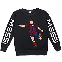Kids Round Neck Messi Sweatshirt-Loose Winter Tops Cotton Long Sleeve Sweater for Boys Girls（3-12Y,10 Colors）