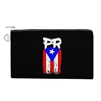 Puerto Rico PR Flag Canvas Wallet Slim Wristlets Bag Credit Card Clutch Purses