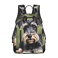 BREAUX Adorable Schnauzer Print Simple And Lightweight Leisure Backpack, Men'S And Women'S Fashionable Travel Backpack