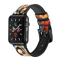 CA0312 The Virgin Mary Santa Maria Leather & Silicone Smart Watch Band Strap for Apple Watch iWatch Size 38mm/40mm/41mm