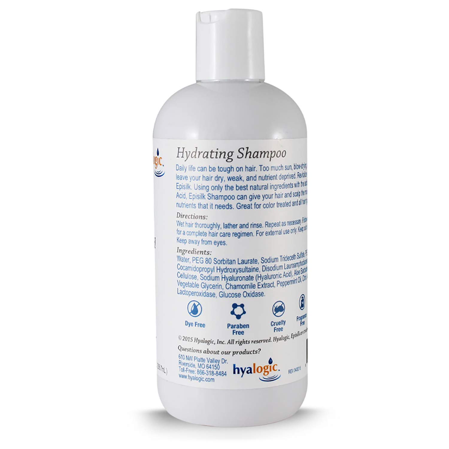 Hyalogic Shampoo - Moisturizing Shampoo with Hyaluronic Acid (HA), Episilk Daily Cleansing Shampoo, Hydrating Shampoo, Detangling Shampoo, Purifying Shampoo for All Hair Types, 10 fl oz.