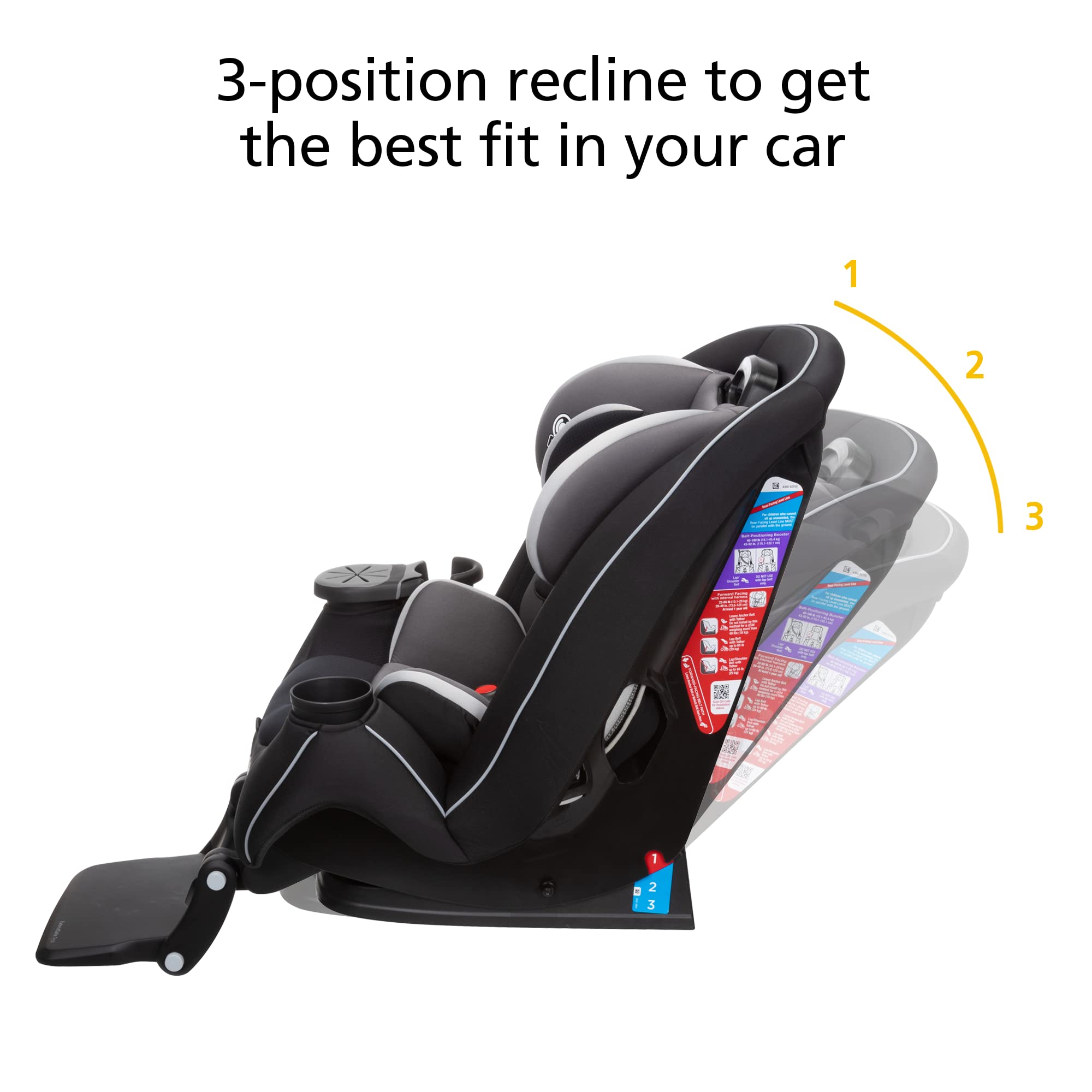 Safety 1ˢᵗ® Grow and Go™ Extend 'n Ride LX Convertible Car Seat, Blue Tilt