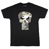 Marvel The Punisher Camo Logo Adult Black T-Shirt