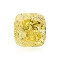 0.51 ct. GIA Certified Diamond, Cushion Modified Brilliant Cut, FVY - Fancy Vivid Yellow Color, Clarity Perfect To Set In Jewelry Ring Engagement Rare Gift