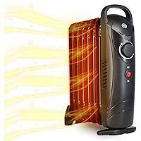Oil Filled Radiator Heater, Portable Electric Space Heater with Thermostat, Quiet Oil Heaters for Indoor Use