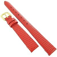 14mm Speidel Lizard Grain Red Genuine Leather Water Resistant Watch Band 266 630