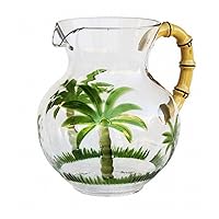 Diligence4us Palm Tree Sensation Pitcher with Bamboo Handle, One Size, Multi-color