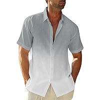 Mens T-Shirts Short Sleeve Button Down T-Shirts Printed Lapel Shirt Vacation Tropical Shirts Hawaiian Summer Shirts