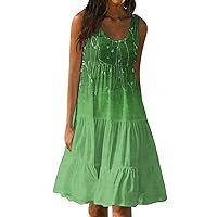 Midi Dresses for Women Sleeveless Summer Sundresses Plus Size Floral Hawaiian Dresses Elegant Casual Beach Dresses