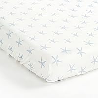 Narwhal Starfish Stars Allover Soft & Plush Fitted Crib Sheet, 52