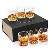 DFHBFG Whiskey Glasses Set Of 6,10oz/300ml Old Fashioned Crystal Glass For Liquor Bourbon Kitchen Accessories