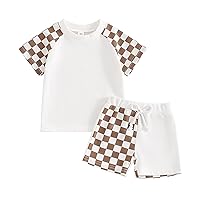 Kuriozud Toddler Boy Summer Outfit Short Sleeve T Shirt Shorts Set 6 12 18 24 Months 2T 3T 4T Baby Neutral Clothes