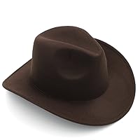 Kids Boys Girls Felt Cowboy Hat Wool Blend Children Western Cowgirl Cap (Coffee), 3-8 Years old