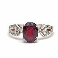 Beautiful Red Ruby Ring Cubic Zirconia Ring 925 Solid Sterling Silver Jewelry For Her Designer Ring Gemstone Jewellery For Her Gifts For Women's and Girls