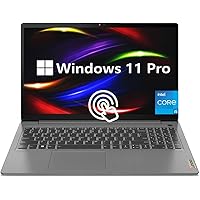 Lenovo IdeaPad 3i Laptop, 15.6 Inch FHD Touch Screen Display, Intel i5-1135G7, 12GB RAM, 512GB SSD, Windows 11 Pro, SD Card Reader, for Business, College Students, Arctic Grey, TDU