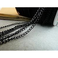 328 Feet Fashion Jewelry Small Curb Link Chain, Gunmetal Black Link 5mm X3mm, 0.8mm Thick (100 Meter)
