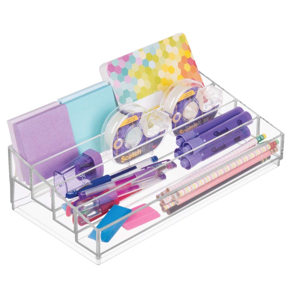 iDesign Tiered Cosmetics & Nail Polish Organizer, The Clarity Collection – 13” x 6.5” 3.46”, Clear