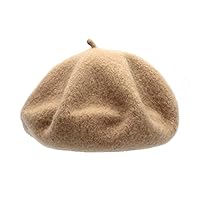 1 PCS Fashion Wool Baby Hat for Girls Candy Color Elastic Infant Baby Beret Hat Kids Caps for Girls 1-4 Years (Color : Light Khaki, Size : One Size)